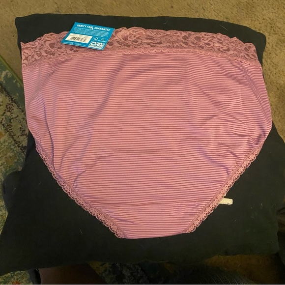 Vanity Fair Purple/Pinkish Lace Trim Panties High Cut Full Coverage 9/2XL - Picture 2 of 5